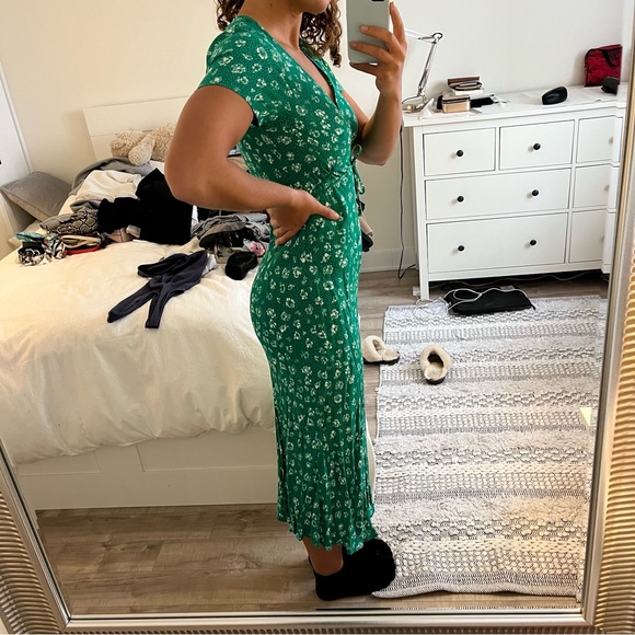 Obey green long dress with little flowers - Picture 2 of 7